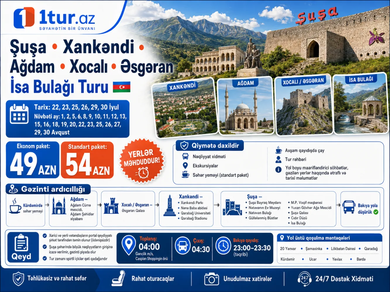 •Şuşa - Xankəndi - Ağdam - Xocalı - Əsgəran İsa Bulağı Turu 🇦🇿