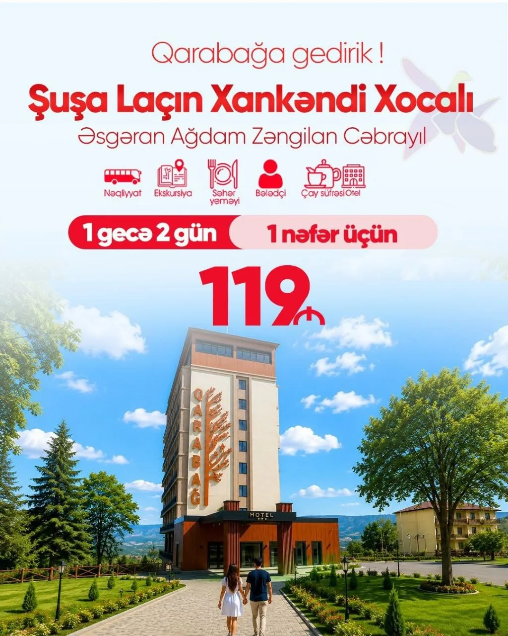 1 Gecə 2 Günlük Qarabağ Turu